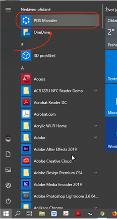 Spu&scaron;těn&iacute; aplikace iKelp POS Manaž&eacute;r z nab&iacute;dky Start