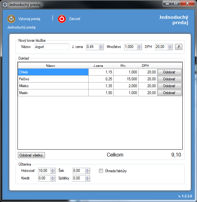 POS Manaž&eacute;r - jednoduch&yacute; predaj