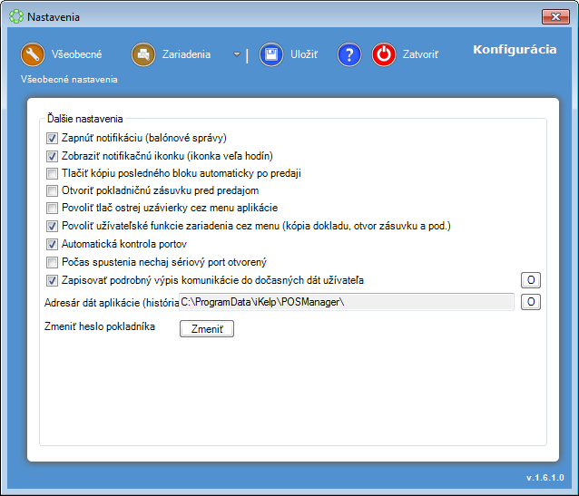 POS Manaž&eacute;r - nastavenia