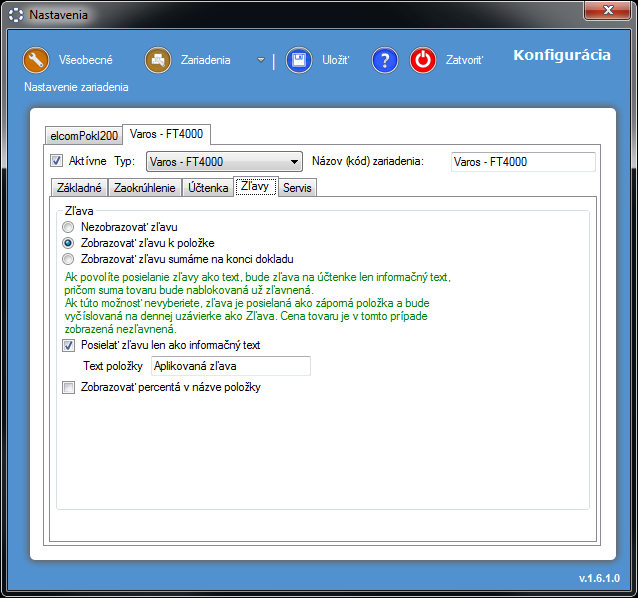 POS Manaž&eacute;r - konfigur&aacute;cia zliav