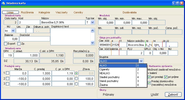 priradenie_skupiny_skladovej_karte