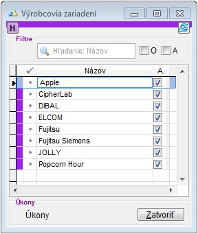 Okno v&yacute;robcov zariaden&iacute;