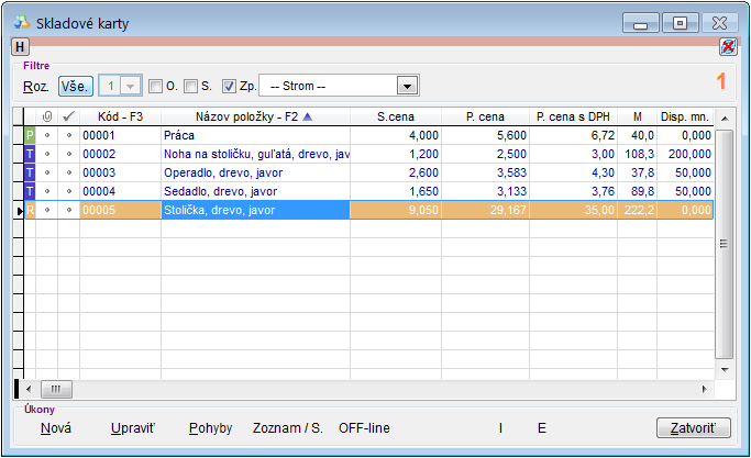 Skladov&eacute; karty - stav množstva pred pr&iacute;jmom recept&uacute;ry