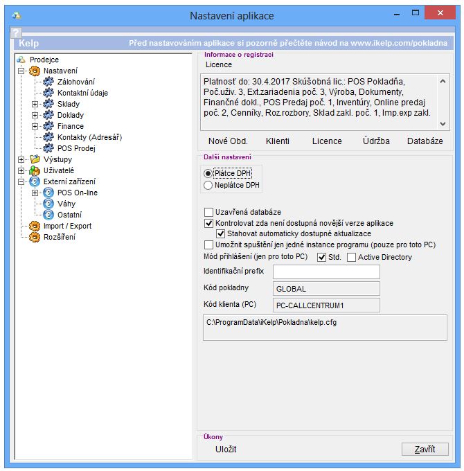 Nastaven&iacute; - z&aacute;kladn&iacute; informace
