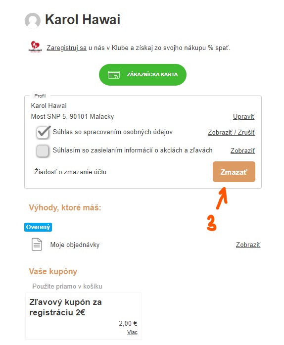 Detail profilu už&iacute;vateľa