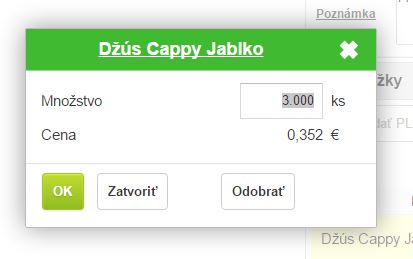 Prid&aacute;vanie položky do v&yacute;dajky