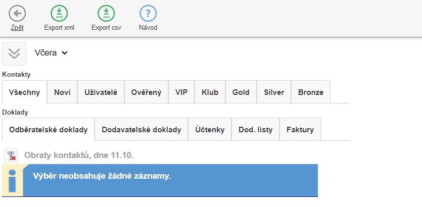 Formul&aacute;ř pro zobrazen&iacute; obratů z&aacute;kazn&iacute;ků