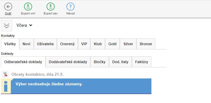 Formul&aacute;r pre zobrazenie obratov z&aacute;kazn&iacute;kov