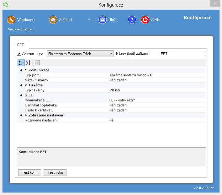 Nastaven&iacute; komunikace s EET v aplikaci iKelp POS Manaž&eacute;r