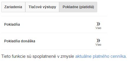 Seznam finančn&iacute;ch pokladn&iacute; s možnost&iacute; nastaven&iacute; platidel