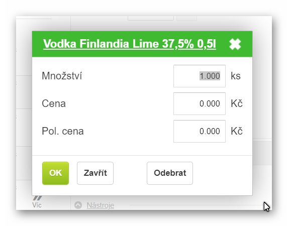 Inventurn&iacute; př&iacute;jem - editace přij&iacute;man&eacute;ho množstv&iacute; a ceny