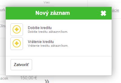 Nov&yacute; z&aacute;znam pre dobitie alebo vr&aacute;tenie kreditu