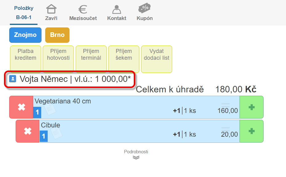 Kredit z&aacute;kazn&iacute;ka z pohledu uživatele (obsluhy)