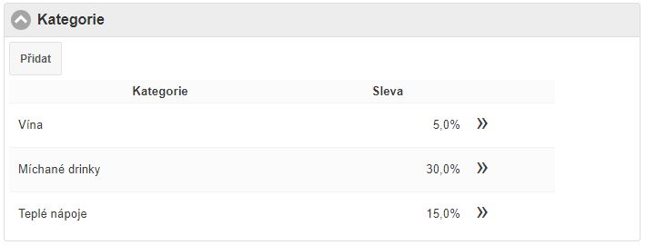 Zadan&iacute; slevy na kategorii