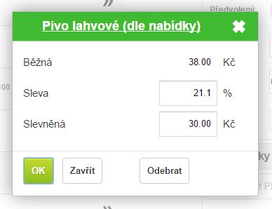 Formul&aacute;ř pro definov&aacute;n&iacute; slev přid&aacute;van&eacute; položce