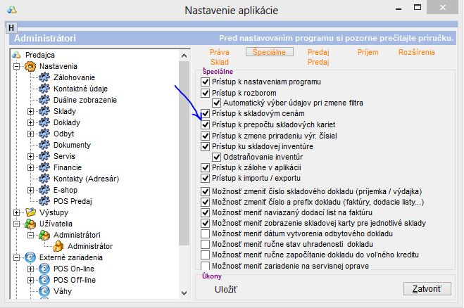 Povolenie uzivatelovi moznost vykonania prepoctu na sklad. kartach