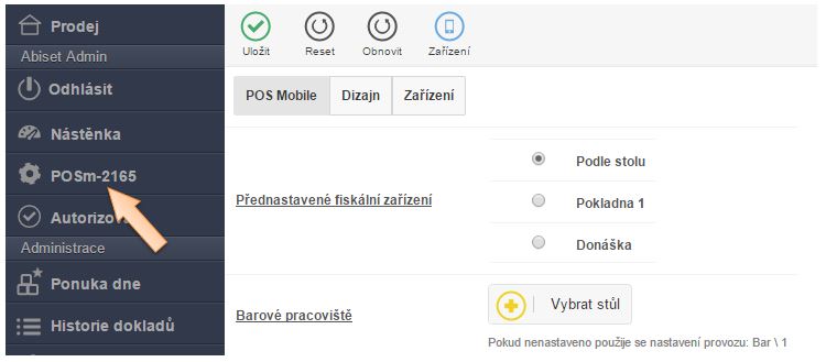 Nastavenie zariaden&iacute; v menu iKelp POS Mobile