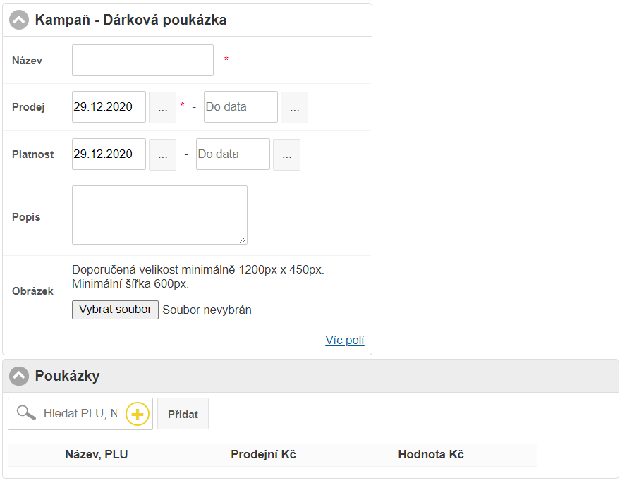 Kampaň - d&aacute;rkov&aacute; pouk&aacute;zka