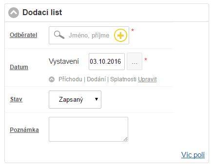 Nov&yacute; Dodac&iacute; list