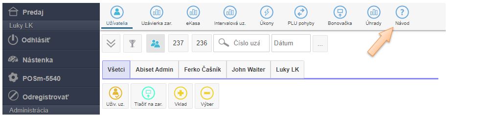 R&yacute;chla pomoc - odkaz na n&aacute;vod pre dan&uacute; časť aplik&aacute;cie