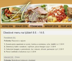 Uk&aacute;žka obedov&eacute;ho menu na webstr&aacute;nke