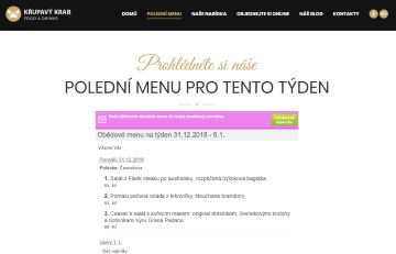 Uk&aacute;žka obedov&eacute;ho menu na webstr&aacute;nke