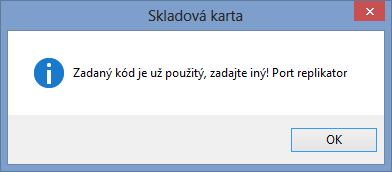 Hl&aacute;senie aplik&aacute;cie ak pridelovan&yacute; k&oacute;d novej karte bol už použit&yacute;