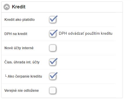 Nastavenie kreditn&eacute;ho &uacute;čtu