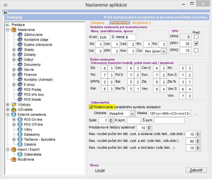 Prideľovanie variabiln&eacute;ho symbolu dokladom