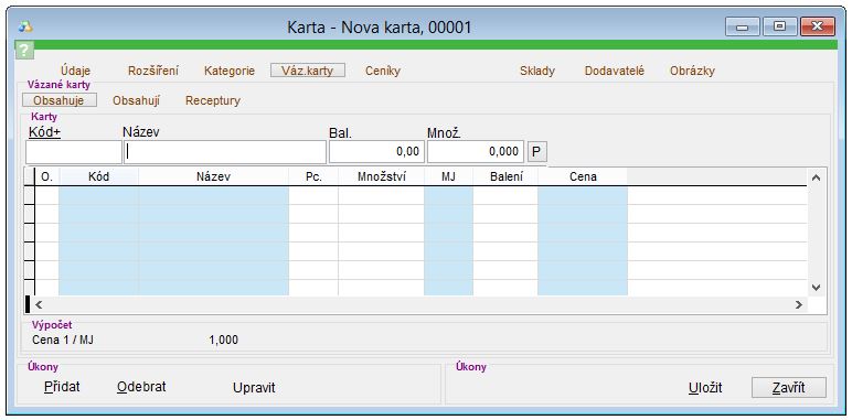 Popis z&aacute;ložky V&aacute;z. karty na skladov&eacute; kartě