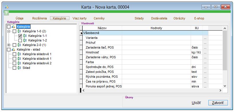 Popis z&aacute;ložky Kateg&oacute;rie na skladovej karte