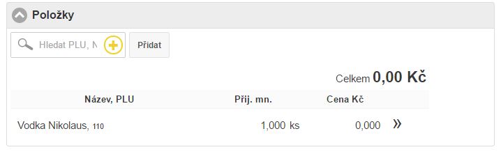 Položky v př&iacute;jemce