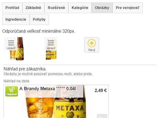 Z&aacute;ložka obr&aacute;zky na skladovej karte