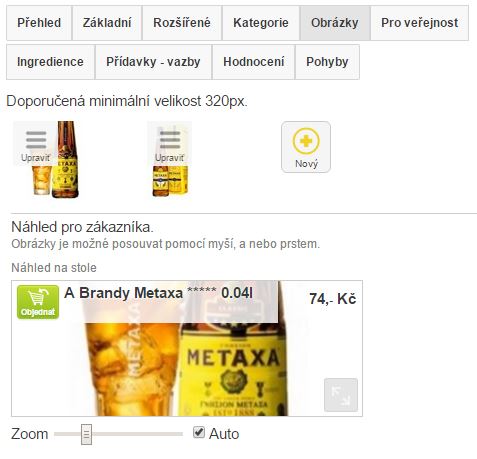 Z&aacute;ložka obr&aacute;zky na skladov&eacute; karte