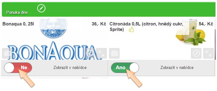 Nastaven&iacute; zobrazen&iacute; karty v nab&iacute;dce