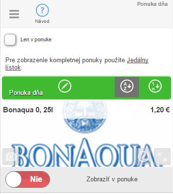 Zobrazenie Ponuky dňa v aplik&aacute;cii