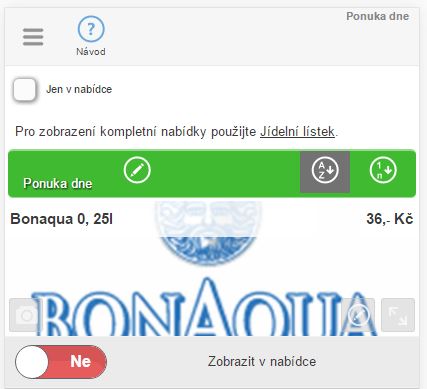 Zobrazen&iacute; Ponuky dne v aplikaci