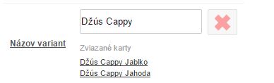 Karta so zviazan&yacute;mi variantami.