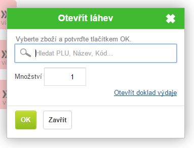 Formul&aacute;ř pro zaevidovan&iacute; otevřen&eacute; l&aacute;hve během prodeje