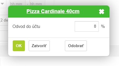 Formul&aacute;r pre definovanie odvodu na položke