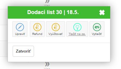 &Uacute;prava dodacieho listu v zozname dokladov