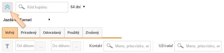 Zobrazenie roz&scaron;&iacute;ren&eacute;ho filtra na kup&oacute;ny